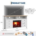 thumbnail image 2 of 60'' Fireplace TV Stand Fits TV up to 65'' with 23'' Fireplace, Farmhouse Entertainment Center, Wood Media Console with 6 Drawers and 2 Open Shelves, 2 of 11