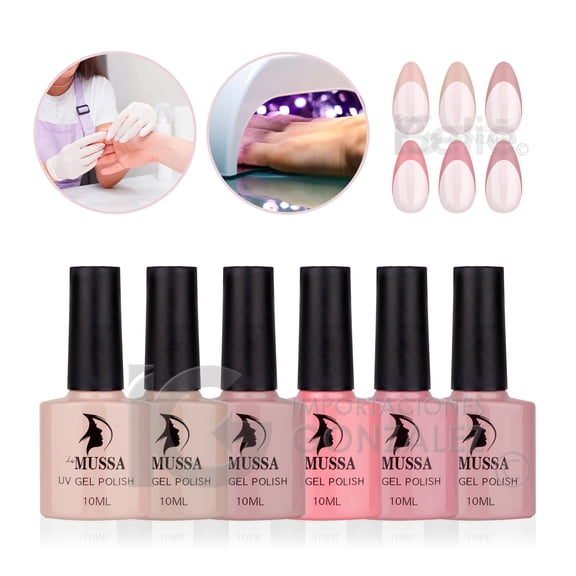 Esmaltes Para Uñas Gama De Gelish Semipermanente Mussa x 6 unidades Uv Gama A Mussa 10 ml