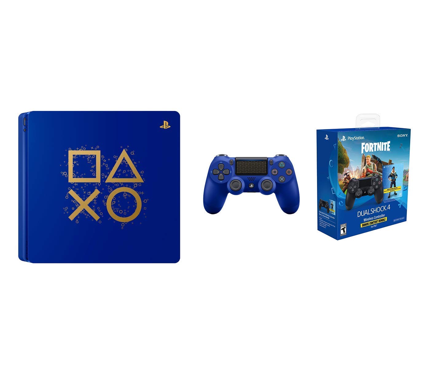 playstation 4 fortnite limited bundle playstation exclusive royale bomber outfit 500 v bucks days of play limited edition slim 1 tb console with extra - manette ps4 edition fortnite