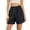 #01 Black 【Mix & Match: Stock Up on Your Favorite Colors】, variant on Women's High Waisted Nylon Dry Shorts with Side Pockets, Elastic Drawstring Waist, Tummy Control Workout Shorts for Women, Quick Dry for Running, Gym, Hiking & Casual | TruHer,Black L