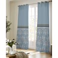thumbnail image 5 of Boho Blue Flower Sheer Curtains 63 Inch Length 2 Panels Set for Living Room/Bedroom, Abstract Bohemia Pesley Floral Kitchen Curtains Grommet Semi-Sheer Curtains Drapes Window Treatments 42"x63"x2, 5 of 7
