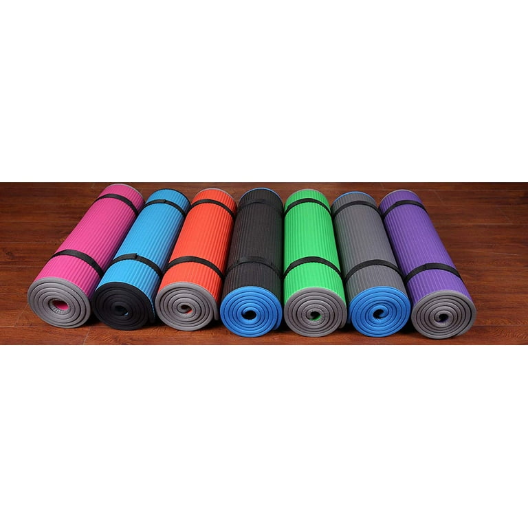 BalanceFrom All Purpose 1-Inch Extra Thick High Density Anti-Tear Exercise  Yoga Mat with Carrying Strap