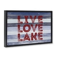 thumbnail image 3 of Stupell Industries Rustic Lodge Live Love Lake Striped Black Floating Frame Canvas Art, 25 x 17, by SD Graphics Studio, 3 of 8