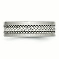 thumbnail image 3 of Stainless Steel Satin & Polished w/Silver Center Inlay Ring Size 9, 3 of 6