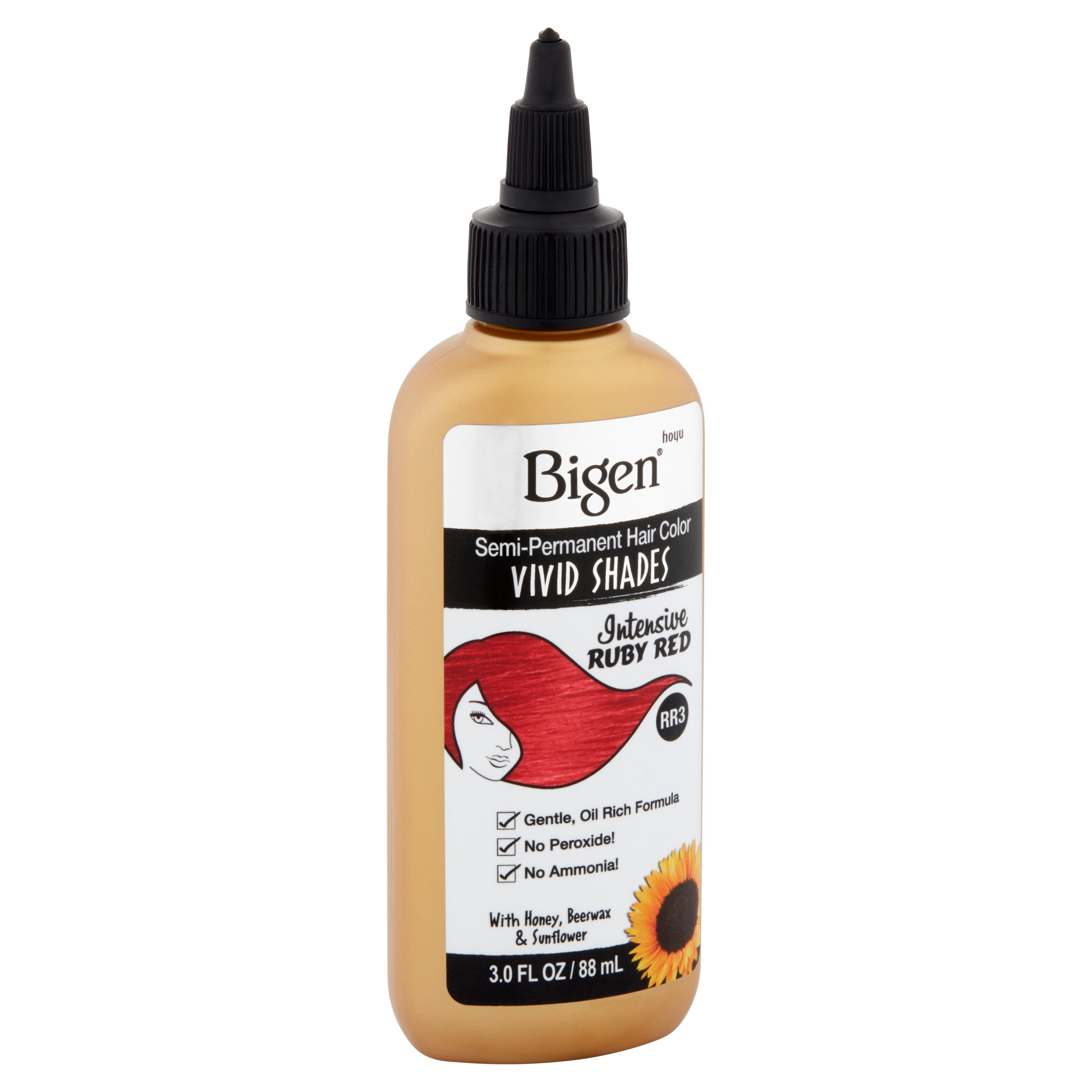Bigen Semi Permanent Hair Color, RR3 Intense Ruby Red, 3 fl oz - Walmart.com