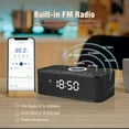 thumbnail image 5 of Digital Alarm Clock Radio with , 10 Alarms, White Noise, Wireless Charging, Black, 5 of 7