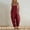 #0544-Wine, variant on Women Fashion Sleeveless Straps Baggy Jumpsuit Overalls Casual Summer Cotton Rompers Pockets