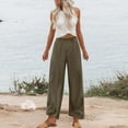 thumbnail image 3 of Wensltd Summer Women Straight Pants High Wasited Lounge Pants Comfy, 3 of 4