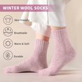 thumbnail image 4 of 5 Pairs Wool Socks - Wool Socks for Women Super Soft Hiking Thick Knit Cabin Cozy Warm Long Gift for Women, 4 of 7