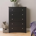 thumbnail image 2 of Wright Home Plastic 5 Drawers Chest with Solid Brushed Nickel Knobs in Black, 2 of 4