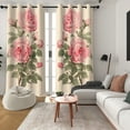 thumbnail image 3 of Lfeey Vintage Pink Flower Print Blackout Curtains, Grommet Curtains for Girls Bedroom Living Room Decor, 52x84 inch, 2pcs, 3 of 6