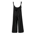 thumbnail image 5 of Voncos Pants for Women- Casual Sleeveless Loose Straps Solid High Rise Wide Leg Jumpsuit Rompers with Pocket White L, 5 of 5