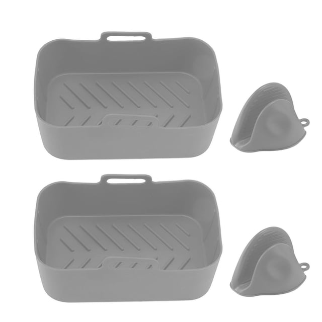 Fryer Liners Silicone Pot,2Set Rectangular Fryer Silicone Rectangular Fryer Silicone Basket Fryer Silicone Potfor Ninja D Foodi Q Best in Class