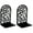 Black, variant on YongCo 2Pcs Book Ends for Shelves Desk Bird Floral Metal Bookends Heavy Duty Bookend