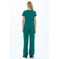 thumbnail image 3 of Natural Uniforms V-Neck Lightweight Stretch 12 Pockets Scrub Set, Green ( Women), 3 of 3