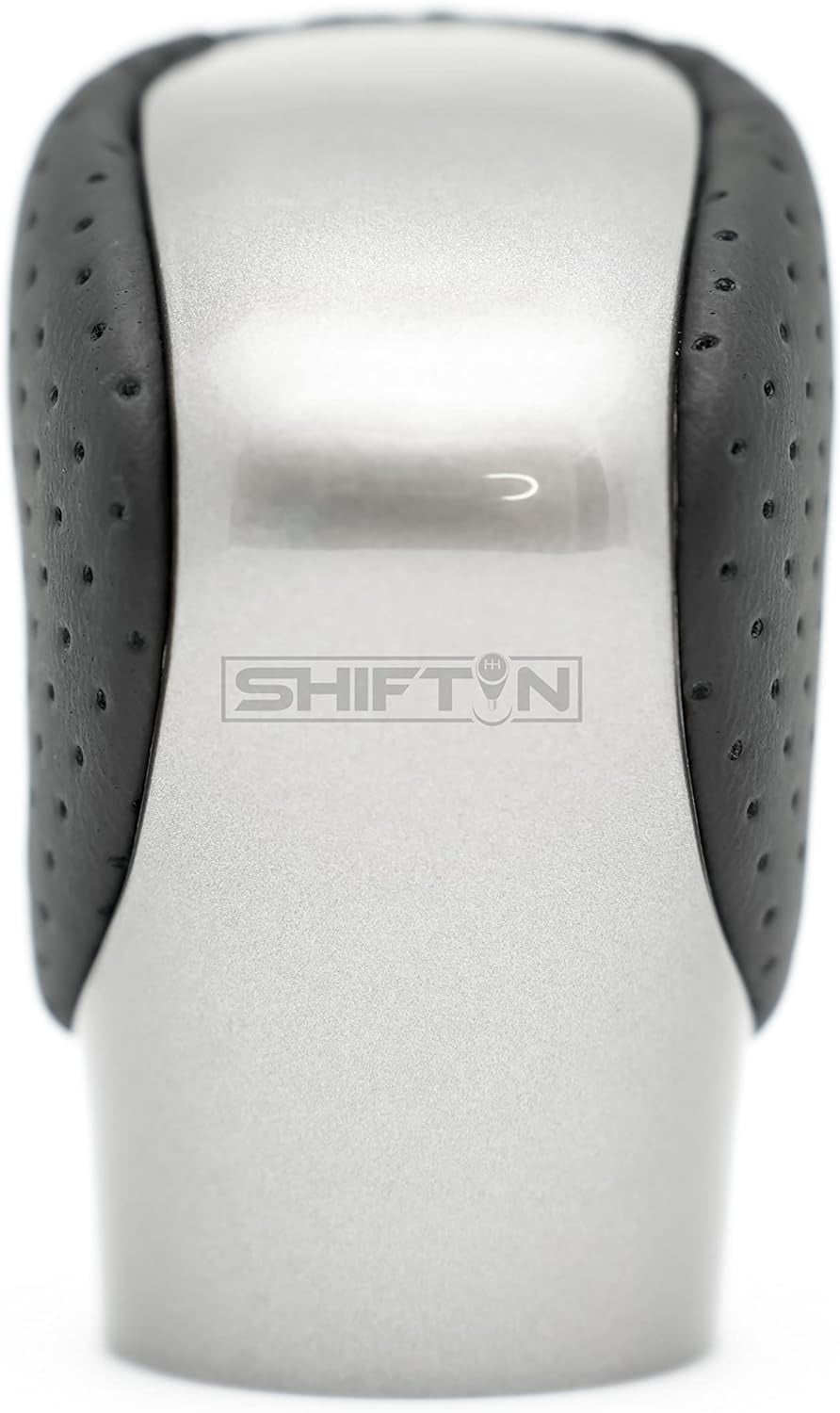 SHIFTIN Gear Shift Knob Shifter for Lexus ES GS GX IS NX RC RX 200t 300 350 3450h 450hL 350L (Black Leather / Gray Silver)