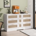 thumbnail image 2 of Stylish Rattan Cabinet with Golden Handles / Home Storage Solution / Easy Access to Essentials, 2 of 4