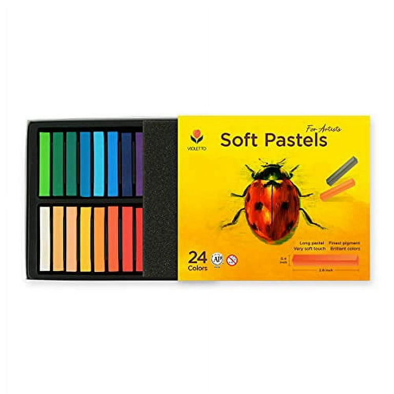 24 Colors Square and Soft Chalk Pastels Set