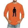 thumbnail image 2 of Jjayotai Adult Cowboy Costume, Mens Cowboy Tshirt, Funny Western Sheriff Shirt, Mens Summer Tops Orange L, 2 of 5