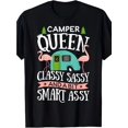 thumbnail image 1 of Camper Queen Graphic T-Shirt, 100% Cotton, Casual Crew Neck Short Sleeve Tee, Regular Fit Knit Fabric, with Slight Stretch, for All-Season Pullover, Funny & Classy Camping RV Print, Adult Unisex, 1 of 6