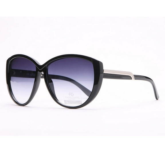 Dasein Classic Round Sunglasses with Soft Pointy Angles and Side Metallic Accent