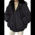 thumbnail image 2 of Chaqueta Reversible Y2k con Capucha y Cremallera para Mujer, Abrigo de Invierno de Forro y Piel, Ropa Coreana Cutecore Negro XL, 2 of 8