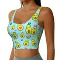 thumbnail image 2 of Bixox Women's Cartoon Avocado Pattern Fitness Navel Tank Top U-Back Yoga Tank Top Sweatshirt Sports Bra, 2 of 7