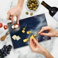 thumbnail image 5 of Universe Cutting Board, Nebula and Planet Cosmic Galactic Outer Space Night Sky Starry Fantasy, Decorative Tempered Glass Cutting and Serving Board, Small Size, Navy Blue White Coral, by Ambesonne, 5 of 5