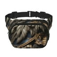 thumbnail image 1 of Gaeub Sac Banane Style Noble Imprimé Aigle Chauve avec Bandoulière Réglable, Sac de Taille Double Couche Carré, pour Exercice Course Voyage Randonnée, 1 of 9