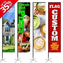 Anley Custom Rectangle Feather Flag 2.5 X 8 Ft Double Sided - Print Your Own Logo/Design/Words - Indoor & Outdoor Commercial Advertising Banners Flags (Flag ONLY)