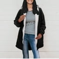 thumbnail image 2 of Vedolay Zip Up Jacket Womens Long Sleeve Bomber Jacket Coat with Pocket Black,S, 2 of 3