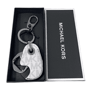 Michael Kors Men's Harrison Leather Bottle Opener Key Fob Gift Box Set $68 (Bright White Signature)