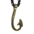 thumbnail image 4 of Men's Adjustable Nautical Anchor and Fish Hook Wrap Cuff Bracelets - Available in a Variety of Finishes and Colors - Made of Nylon Rope, 4 of 5