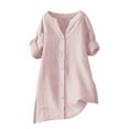 thumbnail image 4 of Elegant Stand Collar Blouse for Women Flowy Silhouette Comfortable Day Wear Pink M, 4 of 7