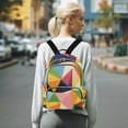 thumbnail image 7 of FORMRS Mini Backpack Purse for Women Quilted Travel Daypack Casual Shoulder Bag, Minimalist Triangles, 7 of 7