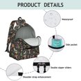 thumbnail image 4 of Mushroom and Cone Black Pattern Backpack for School, Cute School Bag with Adjustable Shoulder Straps and Padded Back, 13.4"x11"x4.7", 4 of 5