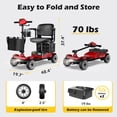 thumbnail image 4 of EAGLOG Upgrade 4 Wheels Mobility Scooter with Removable Battery, Compact Heavy Duty Mobile for Travel, Foldable Powered Wheelchair for Adult, 330lbs, 2 Batteries, 30 Miles Range, Red, 4 of 10