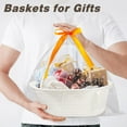 thumbnail image 2 of TYMZDYN Small Woven Basket with Gift Bags and Ribbons Sturdy Baskets for Fathers Day Gifts Empty Small Rope Basket for Storage 12"X 8" X 5" Baby Toy Basket with Handles, White, 2 of 7