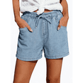 thumbnail image 2 of Jean Shorts Womens BWASD Casual High Waisted Stretchy Denim Shorts with Pockets Drawstring Elastic Waist Summer Trendy Light Blue S-5XL 2026 Outdoor Vacation Travel, 2 of 8