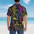 thumbnail image 4 of Susaid Neon Bar Drinks Print Hawaiian Shirts for Men Women,Hawaiian Summer Short-Sleeve Casual Relaxed-Fit Button-Down,Small, 4 of 7