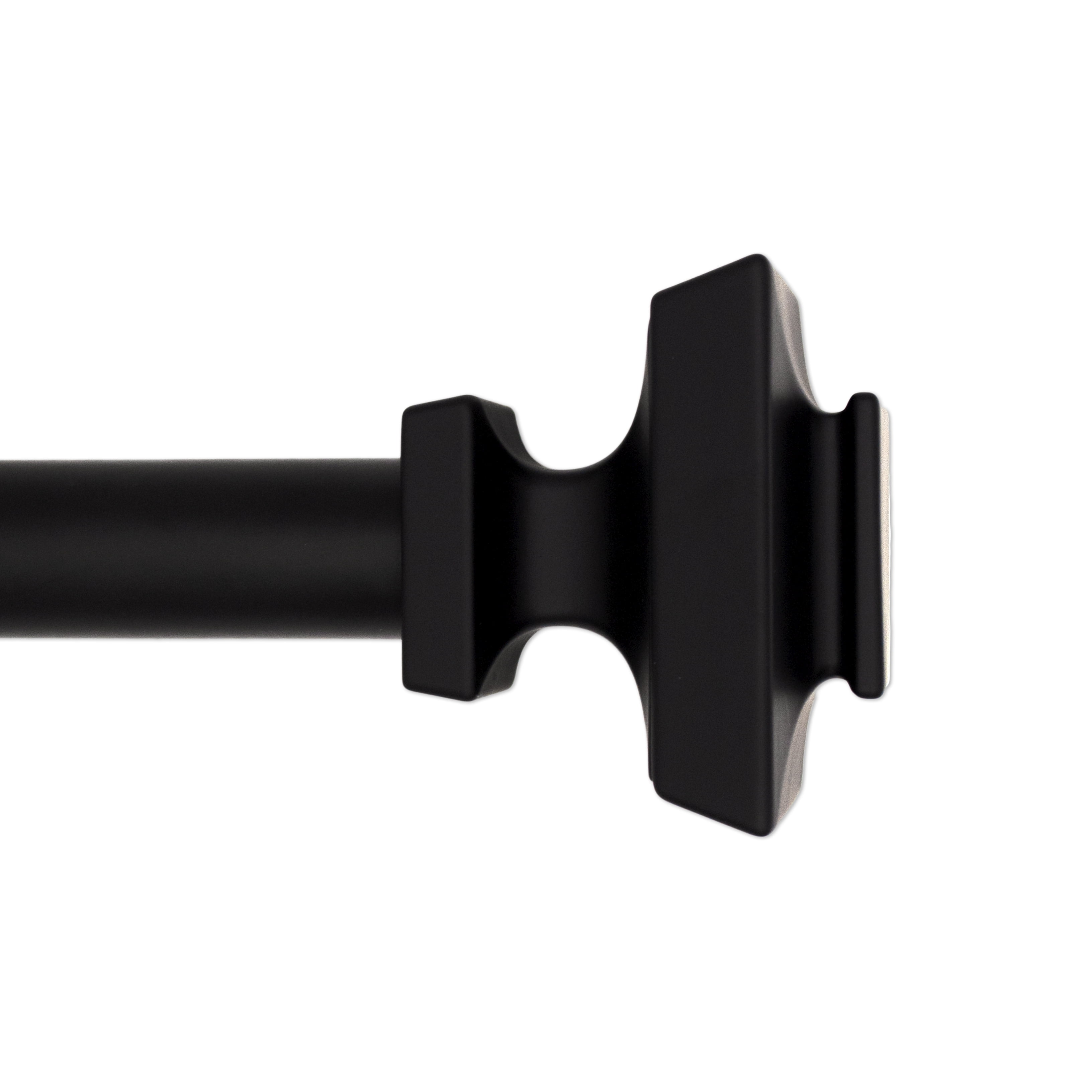 Better Homes & Gardens, Mix & Match, 1' Black Square Curtain Rod Finials, Set of Two