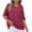Wine, variant on Diufon Short Sleeve Sweater for Women Plus Size Knit V Neck Tops with Pocket Solid Color Lightweight Pullover Shirts