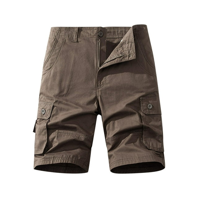 Cinvoph Cargo Shorts for Men Casual Outdoor Work Classic Fit Shorts Button Zipper Multi-Pockets Shorts