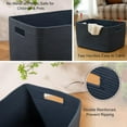 thumbnail image 5 of 118L XXXLarge Cotton Rope Storage Basket, Oversized Blanket Basket, Used for Organizing Dirty Clothes in Living Room, Bedroom, Nursery, Dog Toy Storage Bins, 25" x 17" x 16",Blue, 5 of 14