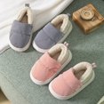 thumbnail image 6 of Children's Cotton Shoes Boys and Girls Solid Color Warm Shoes Plush Lining Bag Heel Home Shoes Cold-Proof Non-Slip Indoor Shoes (Orange,28-29), 6 of 7