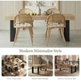 thumbnail image 3 of LAZZO 63"-79" Expandable Dining Set, 5-Piece Farmhouse Rectangular Wood Table with 4 Upholstered Chairs, Light Oak, 3 of 8