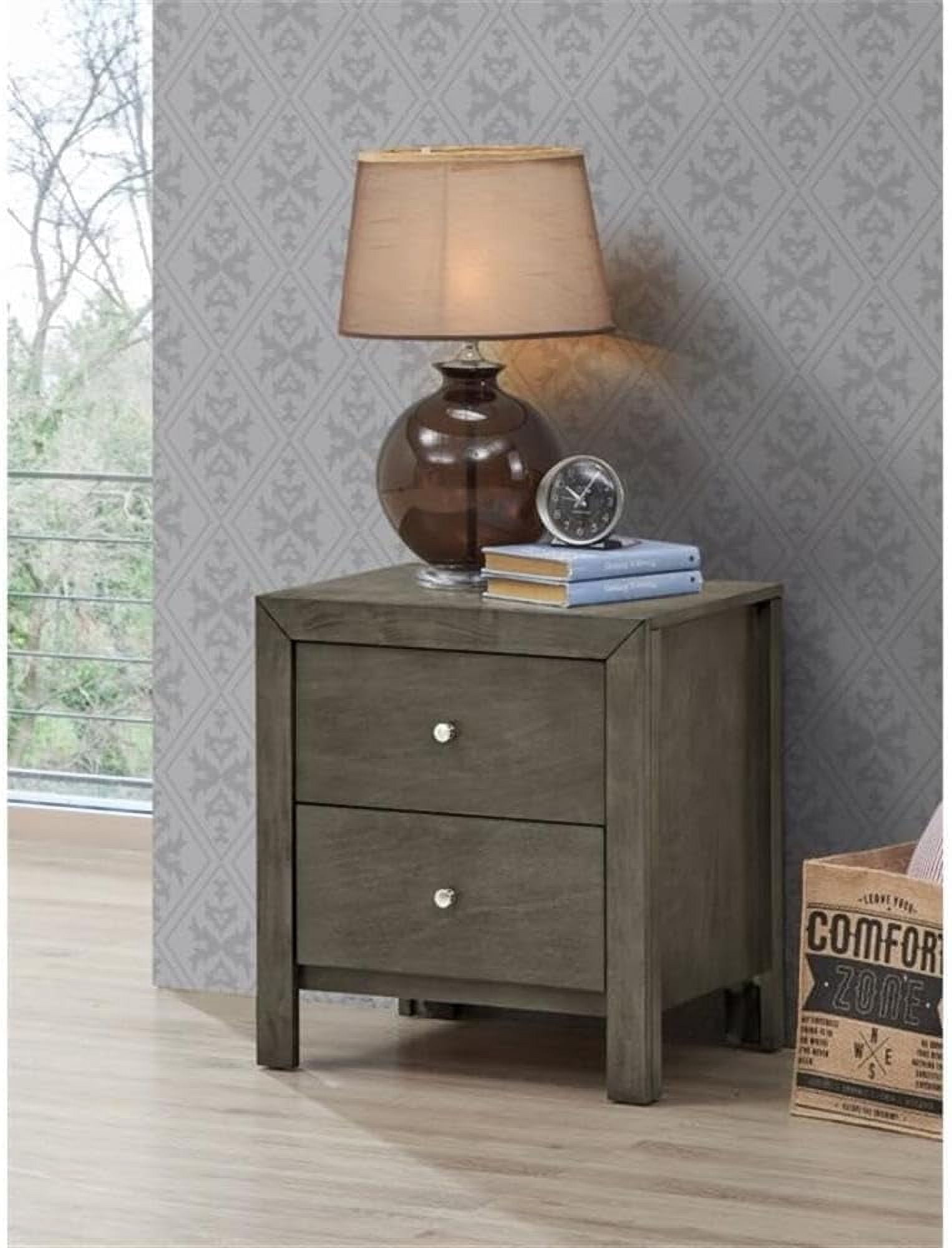 Glory Furniture Burlington Night Stand in Gray Color