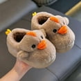 thumbnail image 2 of NIEWTR Cute Plush Chick Duck Slippers Toddler Boys Girls Warm Slippers Boots Kids Fuzzy Winter Indoor Bedroom Household Home Shoes, 2 of 7