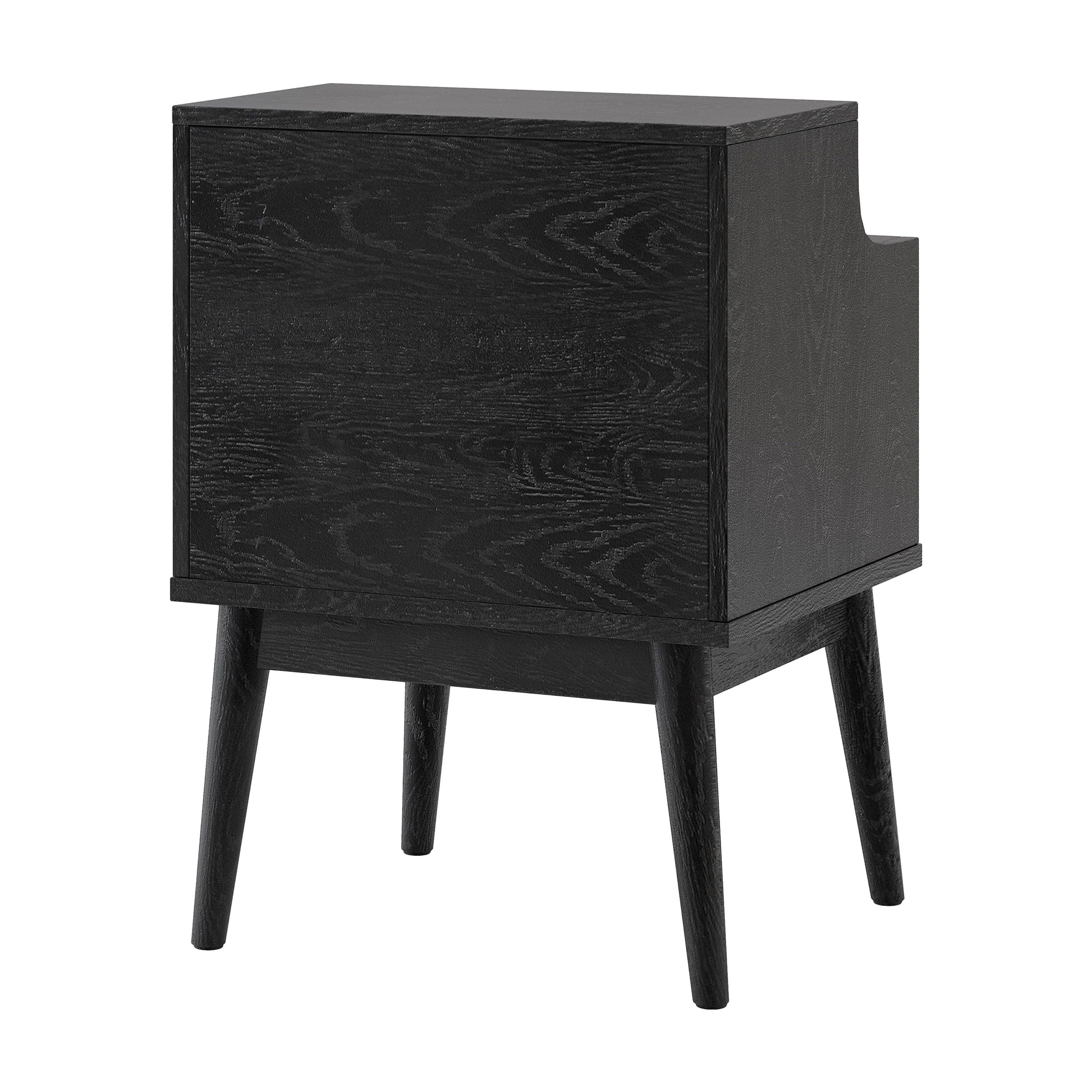 Noble House Starla Wooden 3 Piece 3 Drawer Dresser and Nightstand Bedroom Set, Black