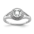 thumbnail image 4 of 925 Sterling Silver Rhodium-Plated Diamond and White Topaz Ring Size 9, 4 of 5